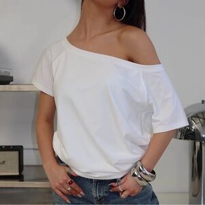Princess Polly White Off-Shoulder Women Top